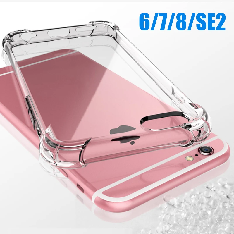 Darbeye dayanıklı silikon kapak için iPhone SE 2020 kılıfı ben telefon 7 artı 8 şeffaf kılıf Apple iPhone 6 için artı 6S iPhone7 iPhone8