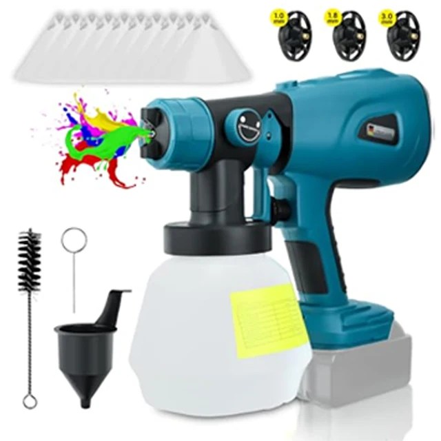 DeWalt için 1000ML akülü kapasite püskürtme tabancası/Makita/Ryobi/Milwaukee/Bosch 4 memeleri ve 3 desenler elektrik güç aracı ile - Görsel 9