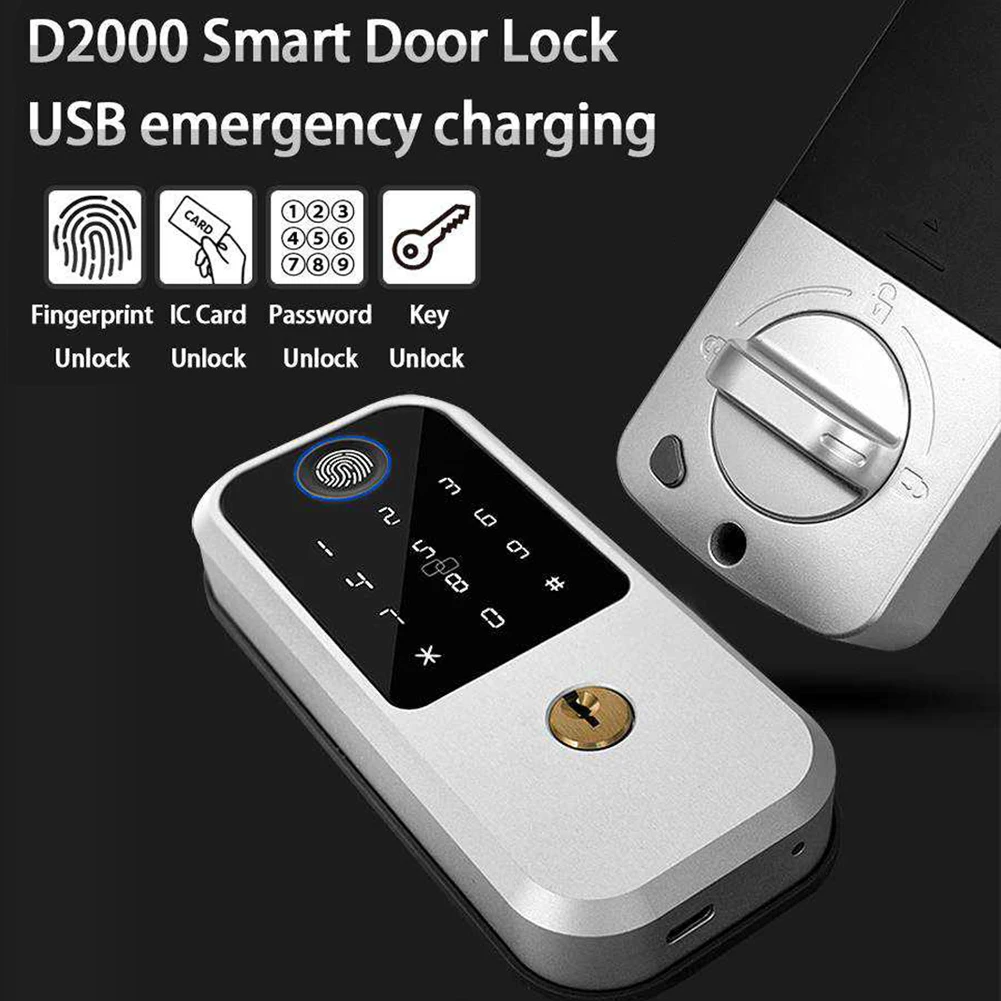 Dijital akıllı ev güvenlik kapısı kilit şifre RFID kart elektronik tuş takımı ile sürgülü kilit acil anahtar ev çalışma malzemeleri