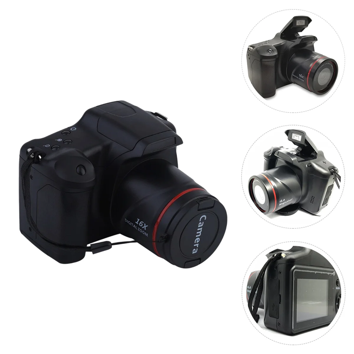 Dijital kamera taşınabilir 16x Zoom Video kamera fotoğraf telefoto kamera - Görsel 2