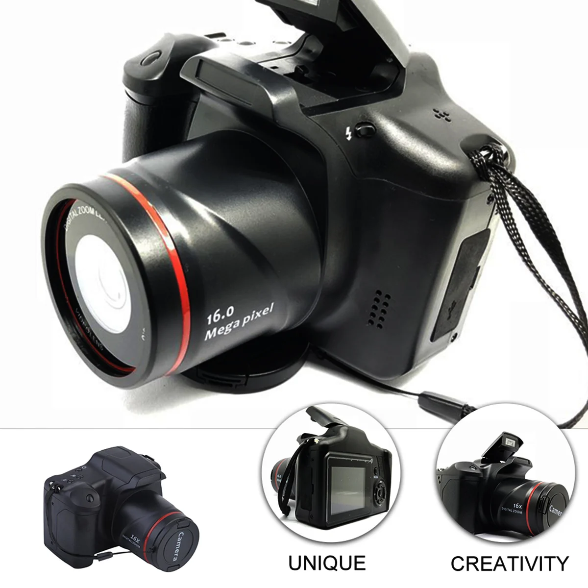 Dijital kamera taşınabilir 16x Zoom Video kamera fotoğraf telefoto kamera - Görsel 1