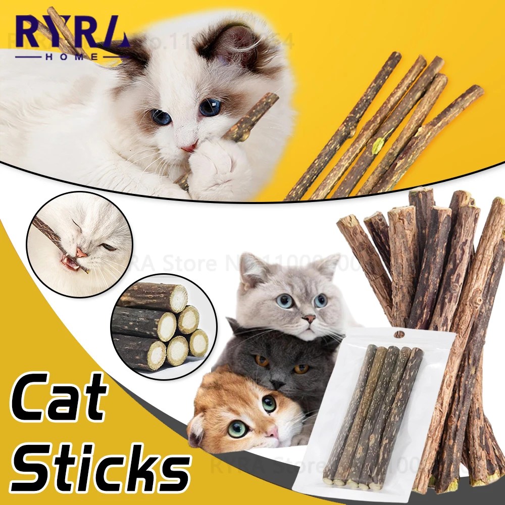 Doğal Catnip kedi kediler için Matatabi interaktif oyuncaklar Sticks kedi Baton çiğnemek oyuncak Molar temizleme dişleri kedi aperatif sopa kedi kaynağı