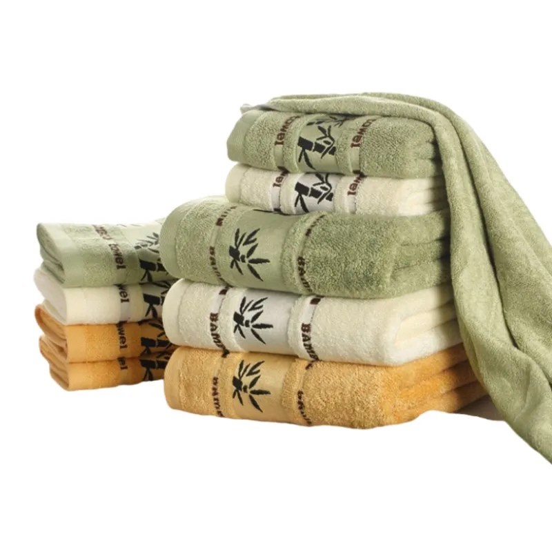Drop Shipping bambu havlu 3 adet Set el yüz havlu ve banyo havlu yetişkinler için yaz plaj banyo emici banyo havluları