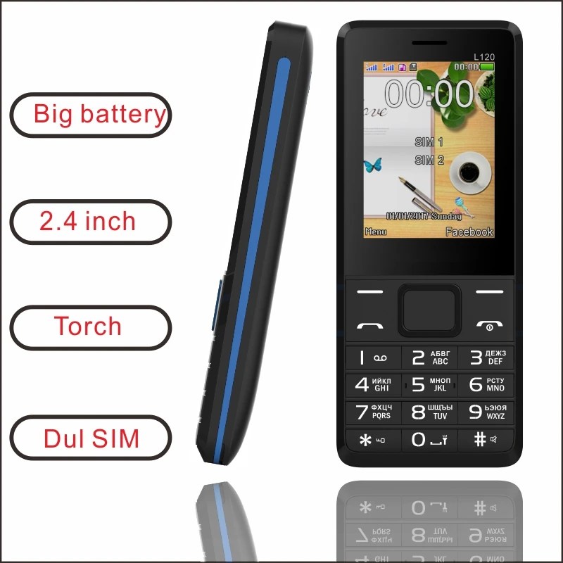 EAOR 2G 2.4 inç ekran özelliği güçlü telefon çift SIM ile 3000 kart ışıklı fener mAh büyük battrey tuş takımı telefon - Görsel 5