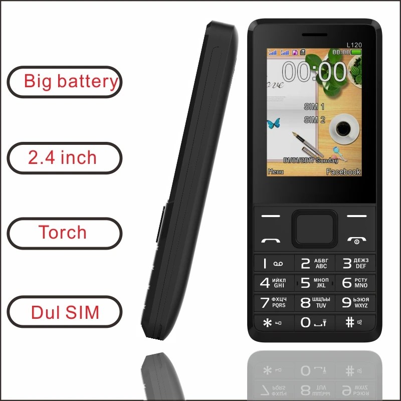 EAOR 2G 2.4 inç ekran özelliği güçlü telefon çift SIM ile 3000 kart ışıklı fener mAh büyük battrey tuş takımı telefon - Görsel 1