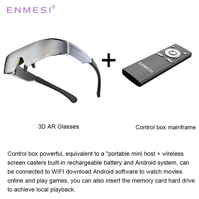 ENMESI V20 AR gözlük HDMI 2.1 kafa monte ekran 1920x1080*2 çift FHD mikro-oled ve 0-500 ° miyop Ddjustment All-in-One gözlük - Görsel 8