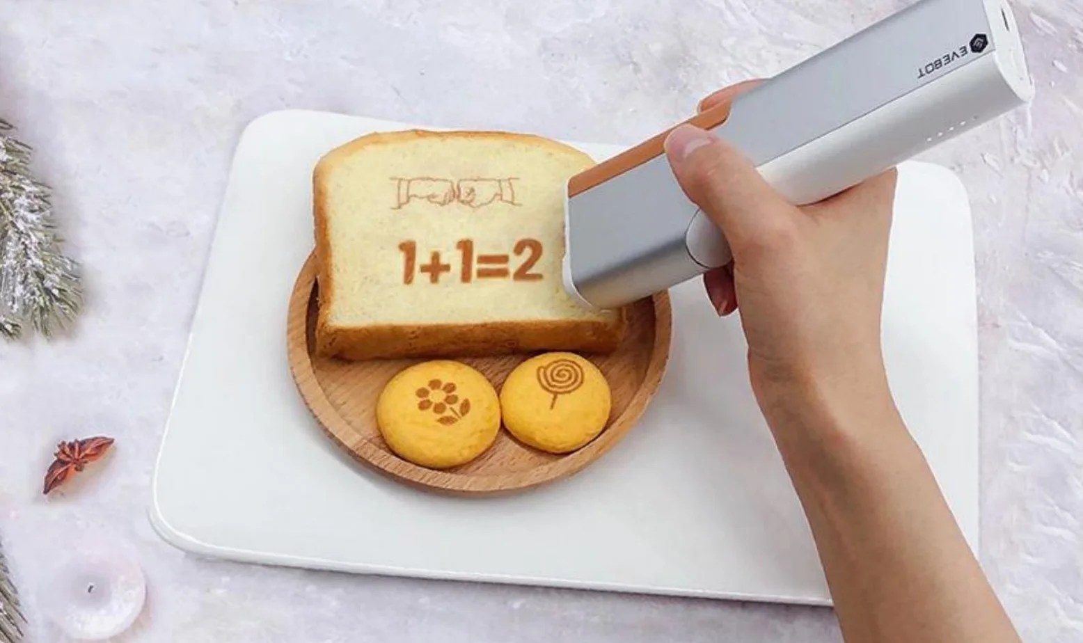 EVEBOT el gıda yazıcı yenilebilir mürekkep PrintLab APP baskı aralığı 26*100MM kahve desen taşınabilir Printpen DIY özel baskı