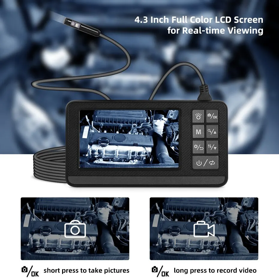 Ekran IP67 su geçirmez yılan 1080P ile KERUI çift Lens endüstriyel endoskop muayene kamera el dijital Video Borescope
