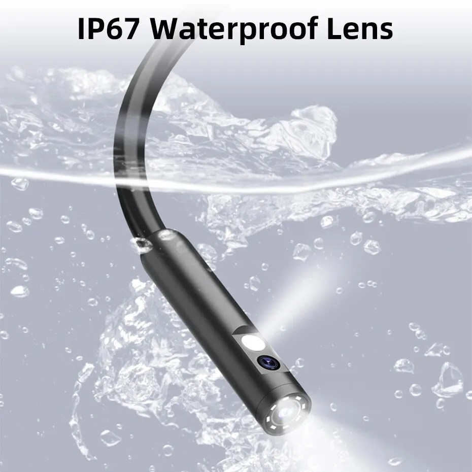 Ekran IP67 su geçirmez yılan 1080P ile KERUI çift Lens endüstriyel endoskop muayene kamera el dijital Video Borescope - Görsel 5