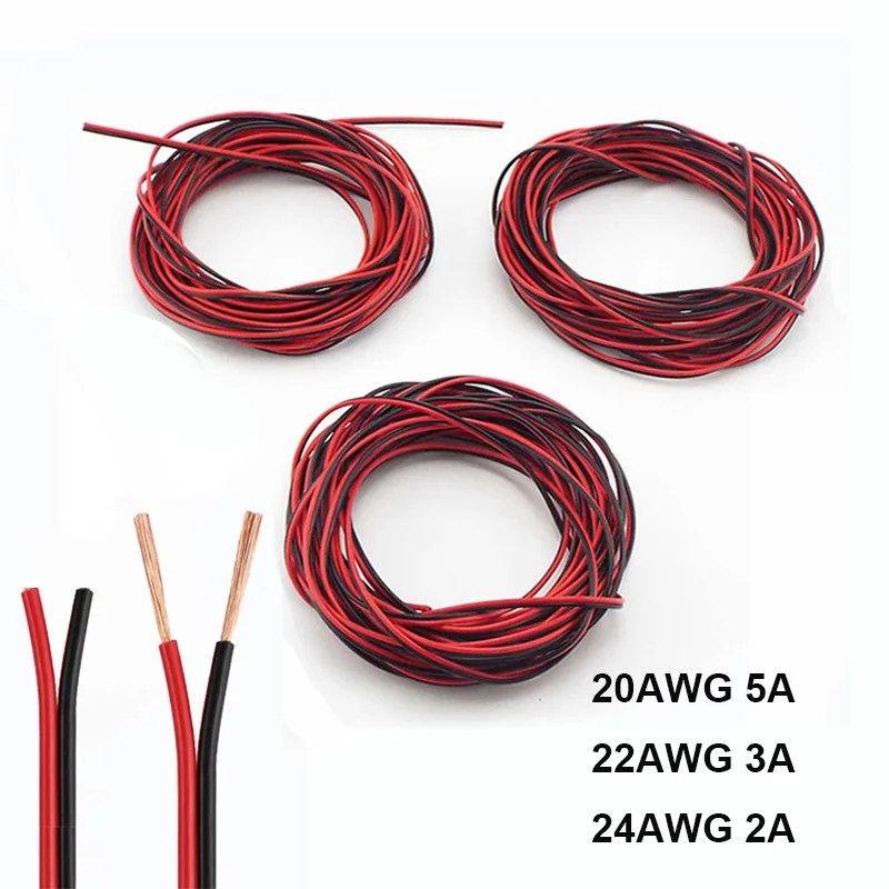 Elektrik teli 2 Pin teller LED şerit kablo 20AWG 22AWG 24AWG lamba ampulü otomotiv için 12V esnek elektrik uzatma kablosu