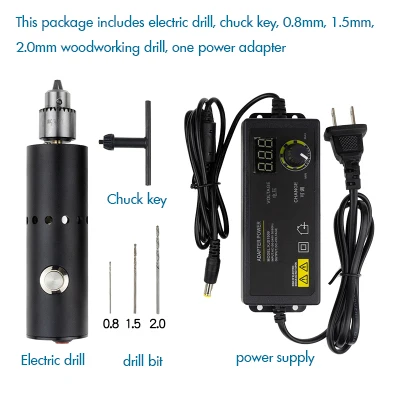 Elektrikli Mini matkap 0.3-6.5mm 3V-24V döner aracı kiti değişken hız kendinden kilit anahtarı, soğutma delikleri, taşlama, kesme