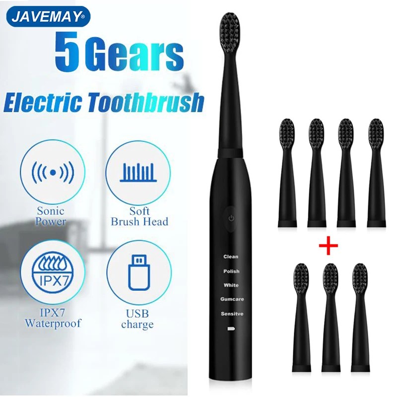 Elektrikli diş fırçası güçlü Ultra sonic USB şarj edilebilir yıkanabilir elektronik beyazlatma zamanlayıcı diş fırçası Brush