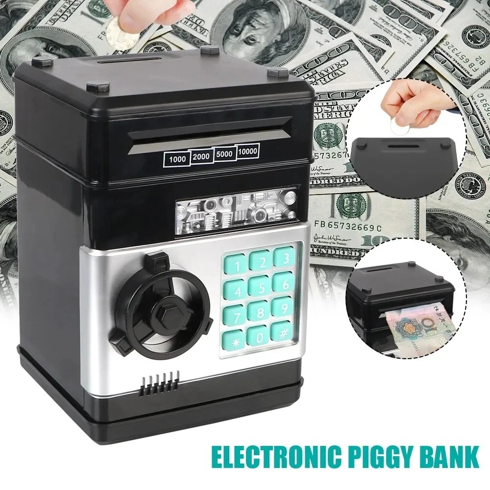 Elektronik kumbara ATM şifre para kutusu nakit paraları tasarruf kutusu ATM banka makinesi kasa otomatik mevduat çocuklar Xmas hediye
