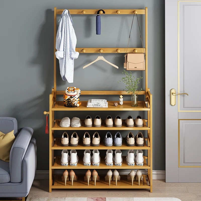 Entryway ahşap ayakkabı raf dikey organizatör ekran balkon ayakkabı dolapları koridor toz geçirmez Meuble bir shoes ev mobilya