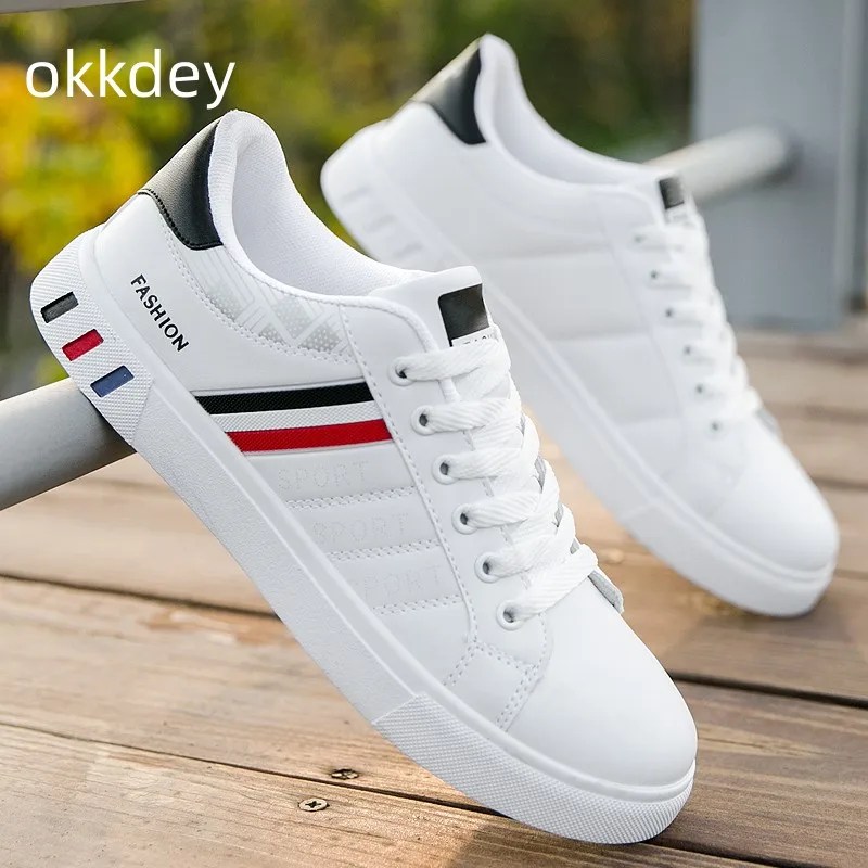 Erkek Sneaker ayakkabı Normal deri ayakkabı beyaz vulkanize SneakersCheap düz rahat ayakkabılar erkekler sonbahar yeni bahar
