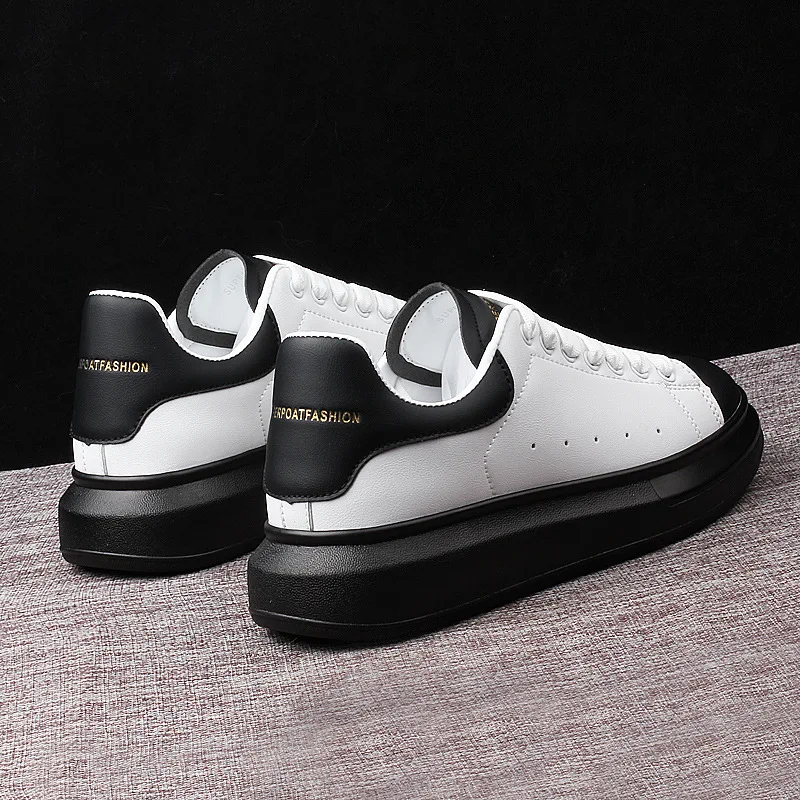 Erkek ayakkabıları tasarımcı erkek kadın deri platformu rahat ayakkabılar Lace Up lüks beyaz siyah eğitmenler koşu yürüyüş düz sneakers