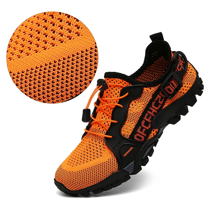 Erkek ayakkabıları yaz nefes örgü açık kaymaz ışık yürüyüş rahat Trekking Sneakers plaj yürüyüş botları Unisex kadınlar