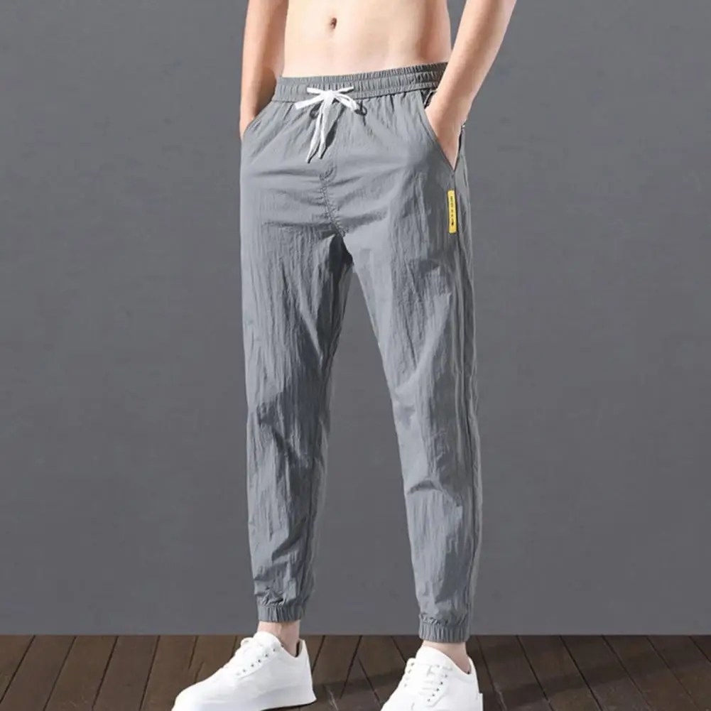 Erkek giyim sonbahar kış Sweatpants elastik Baggy Casual pantolon pantolon Mens için yüksek kalite kırpılmış pantolon Sweatpants - Görsel 4
