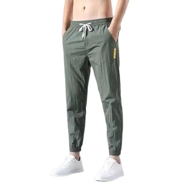 Erkek giyim sonbahar kış Sweatpants elastik Baggy Casual pantolon pantolon Mens için yüksek kalite kırpılmış pantolon Sweatpants - Görsel 14