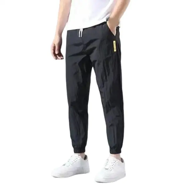 Erkek giyim sonbahar kış Sweatpants elastik Baggy Casual pantolon pantolon Mens için yüksek kalite kırpılmış pantolon Sweatpants