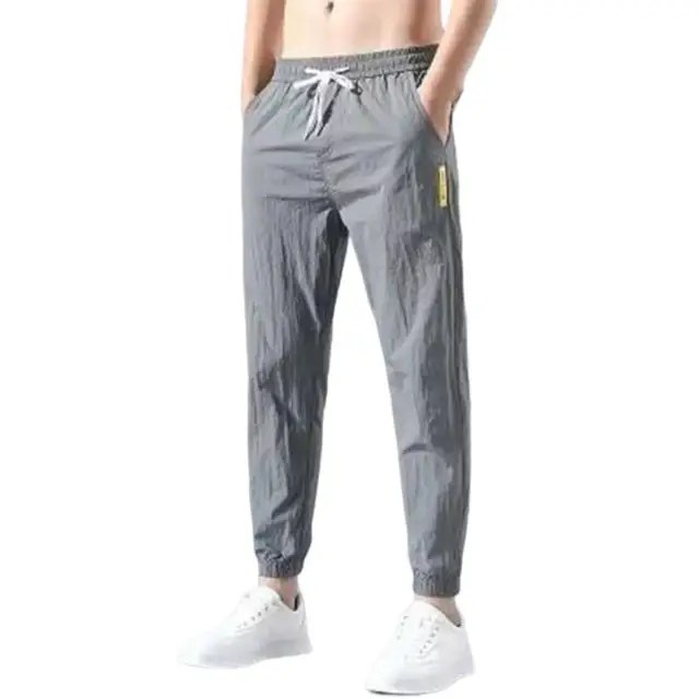 Erkek giyim sonbahar kış Sweatpants elastik Baggy Casual pantolon pantolon Mens için yüksek kalite kırpılmış pantolon Sweatpants - Görsel 7