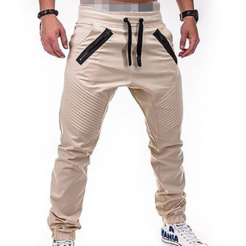 Erkek rahat Joggers pantolon katı ince kargo eşofman altı erkek çok cepli pantolon yeni erkek spor giyim Hip Hop Harem kalem pantolon