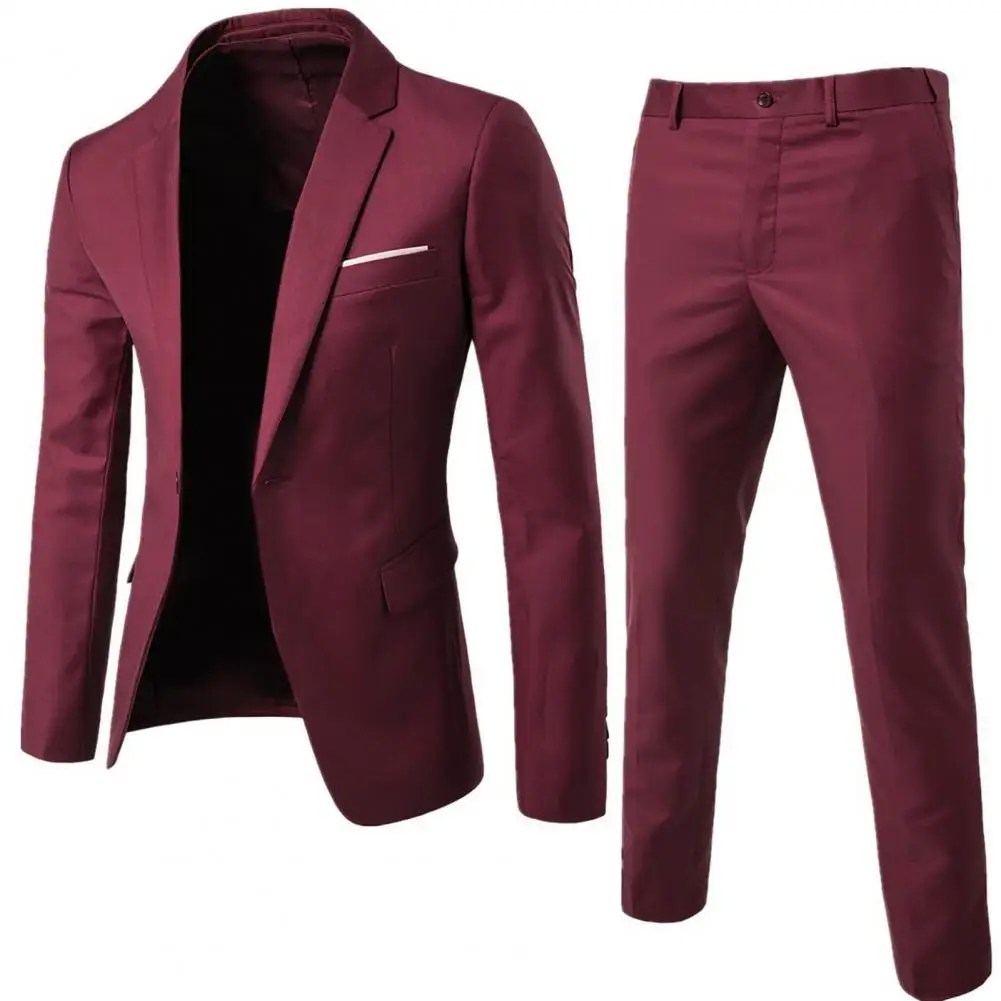 Erkekler Blazer pantolon resmi 2 adet takım elbise erkekler düğün balo Suit Slim Fit iş elbisesi takım elbise damat ceket erkekler resmi kıyafet pantolon
