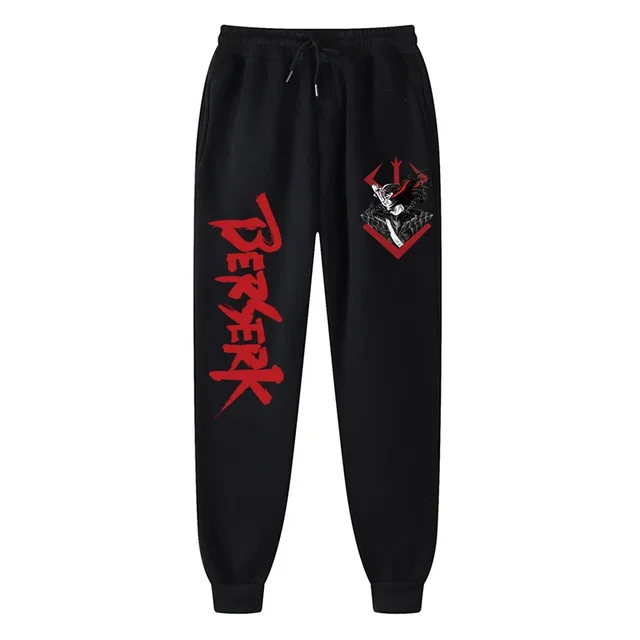 Erkekler için Anime Berserk baskı Sweatpants atletik Joggers pantolon bahar güz rahat polar cepli pantolon Cosplay kostüm