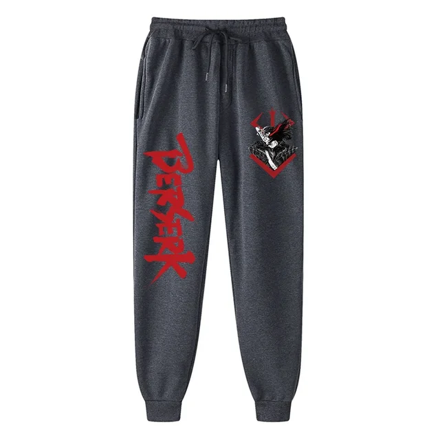 Erkekler için Anime Berserk baskı Sweatpants atletik Joggers pantolon bahar güz rahat polar cepli pantolon Cosplay kostüm