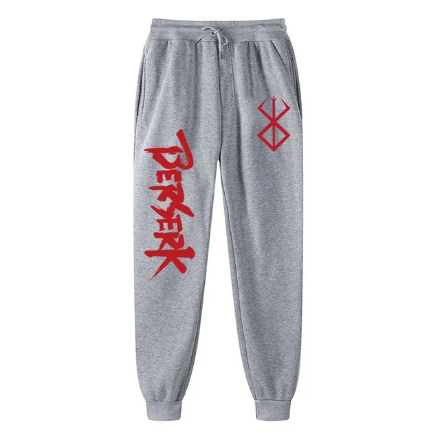 Erkekler için Anime Berserk baskı Sweatpants atletik Joggers pantolon bahar güz rahat polar cepli pantolon Cosplay kostüm