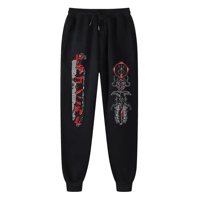 Erkekler için Anime Berserk baskı Sweatpants atletik Joggers pantolon bahar güz rahat polar cepli pantolon Cosplay kostüm - Görsel 12