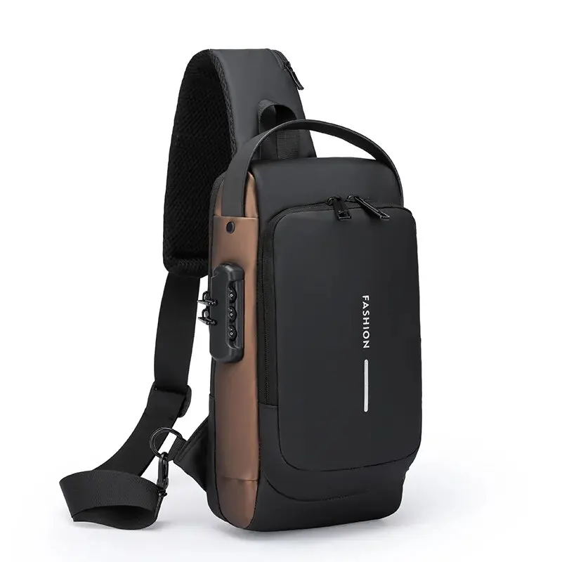 Erkekler İşlevli Anti hırsızlık USB omuz çantası adam Crossbody çapraz vücut seyahat Sling göğüs çanta paketi Messenger paketi