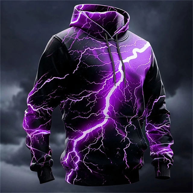 Erkekler sıcak yeni stil kadınlar 3D Hoodie kazak ceket üst çocuk bahar sonbahar yıldırım doğal çevre yakışıklı