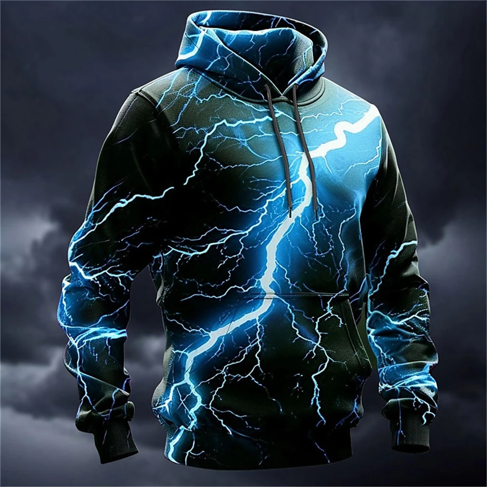 Erkekler sıcak yeni stil kadınlar 3D Hoodie kazak ceket üst çocuk bahar sonbahar yıldırım doğal çevre yakışıklı
