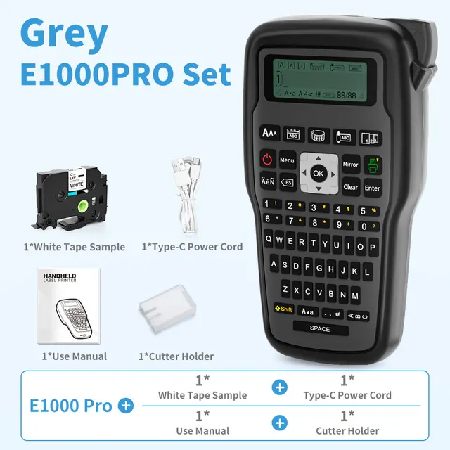 Etiket makinesi yazıcı E1000PRO etiket makinesi etiket bant 231 siyah beyaz üzerinde uyumlu Brother p-touch şerit TZe231 TZe221 211