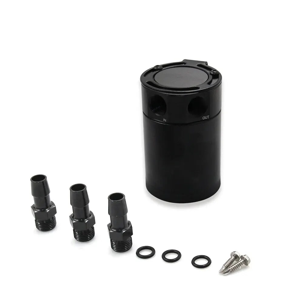 Evrensel otomatik yağ yakalama Can şaşkın rezervuar tankı hava-yağ ayırıcı, 2 Port 3 Port, alüminyum, 150ml, siyah