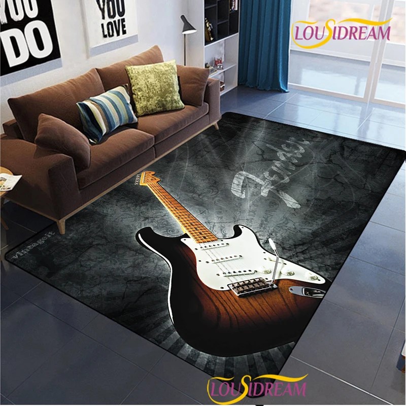F-çamurluk gitar müzik tutkunları halı oturma odası kanepe sehpa yatak odası kilim mutfak çocuk oyun kaymaz zemin Mat ev dekor