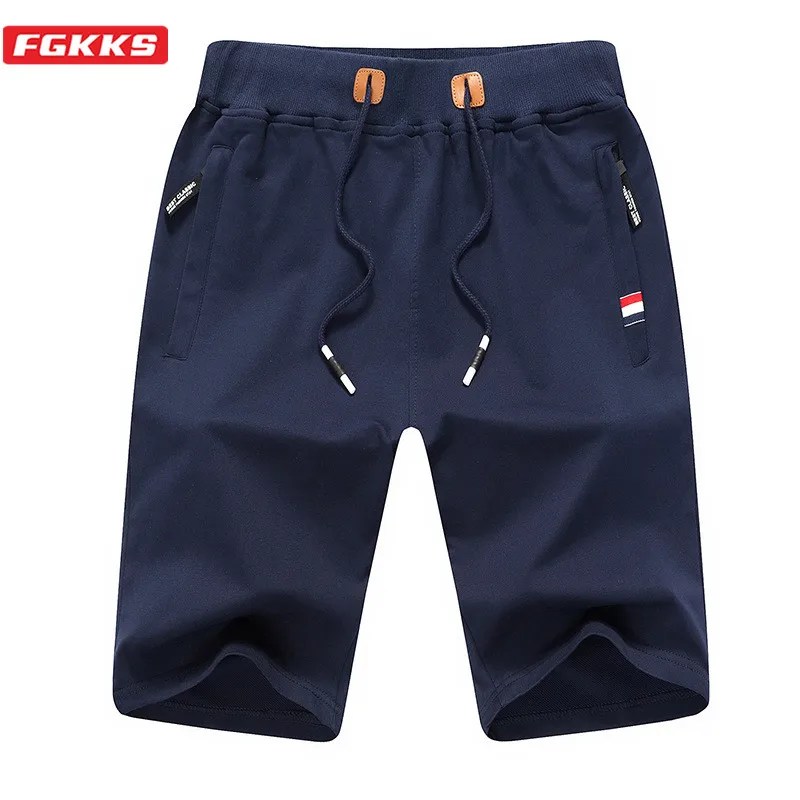 FGKKS kaliteli marka erkek rahat şort yeni yaz erkek moda rahat kısa erkek düz renk spor nefes şort