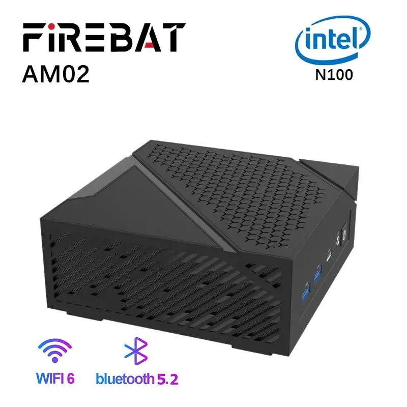 FIREBAT AM02 Mini PC Intel N100 CPU 4 çekirdek 4 konuları masaüstü bilgisayar 8GB 16GB 256GB 512GB DDR4 WIFI6 BT5.2 HDMI RJ45 Minipc
