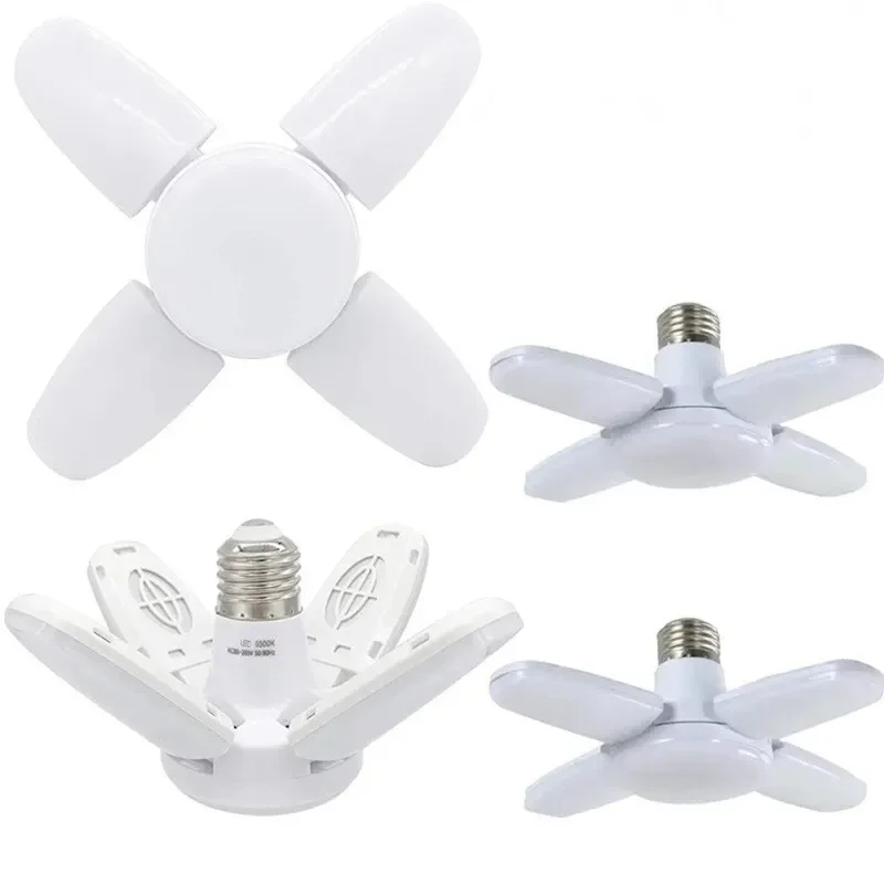 Fan şekli LED ampul E27 LED lamba katlanabilir 220V 110V 40 LEDs ampuller ev tavan lambası depo için garaj ışığı sıcak beyaz