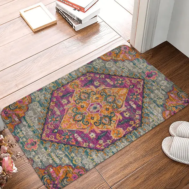 Fas etnik dekoratif banyo paspasları yumuşak mutfak paspasları ev oturma odası halı giriş kapısı paspaslar küçük kilim