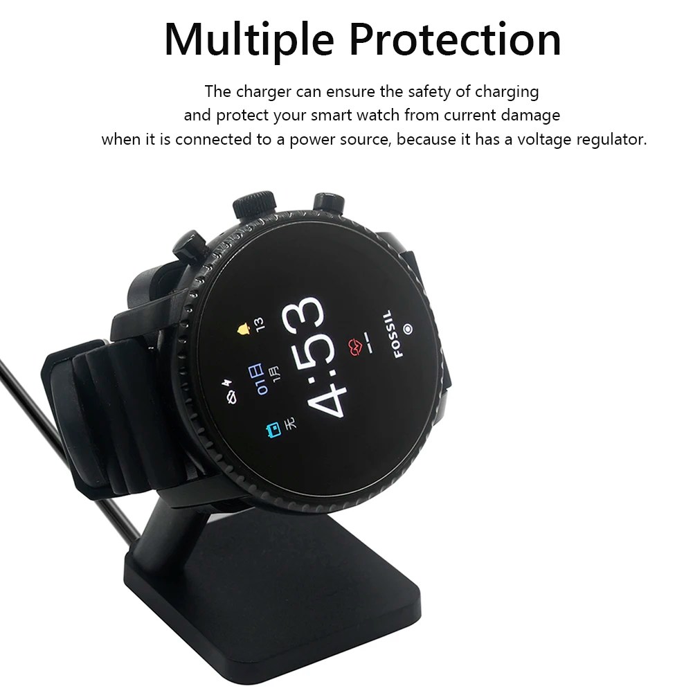 Fosil Gen 6/5/4 şarj kablosu tel Dock güç masaüstü şarj cihazı aletleri için Smartwatch USB şarj istasyonu
