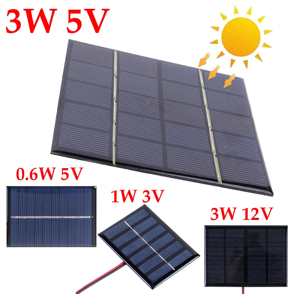 GÜNEŞ PANELI 3W 5V mikro güneş kurulu taşınabilir hızlı şarj Polysilicon DIY güneş pilleri sistemi Mini açık pil şarj cihazı