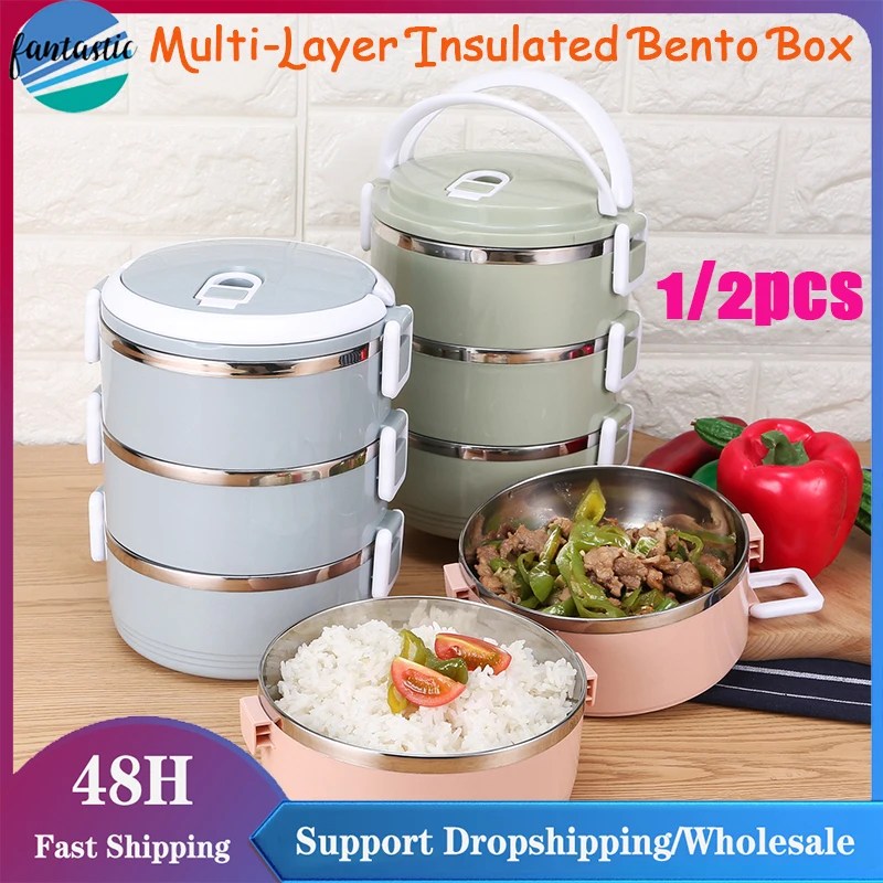 Gıda Bento kutusu taşınabilir paslanmaz çelik öğle yemeği kutusu çok katmanlı mühürlü yalıtımlı Bento kutusu mikrodalga fırın öğrenciler yetişkin Lunchbox