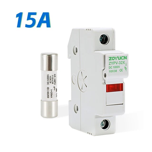 Güneş PV sigorta tutucu DC 1000V PV sigortalar 10A/15A/30A yüksek gerilim güneş sistemi için koruma değil bir set - Görsel 13