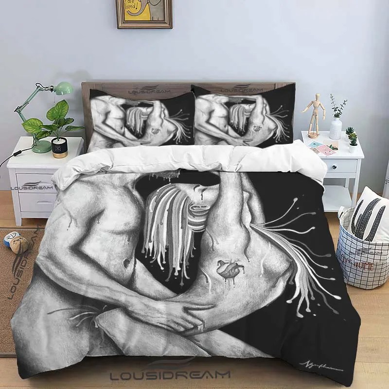 Güzel nevresim takımı nevresim peluş sevimli moda yastık ile sevimli ev tekstili çift kral boyutu