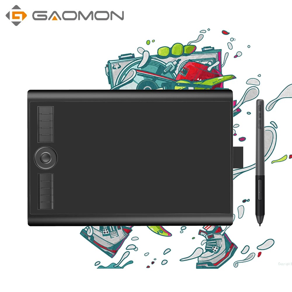 GAOMON M10K PRO 10*6.25 ''grafik kalem çizim tableti kurulu ile 8192 basınç pil ücretsiz Stylus desteği Android OS & tekrar arama
