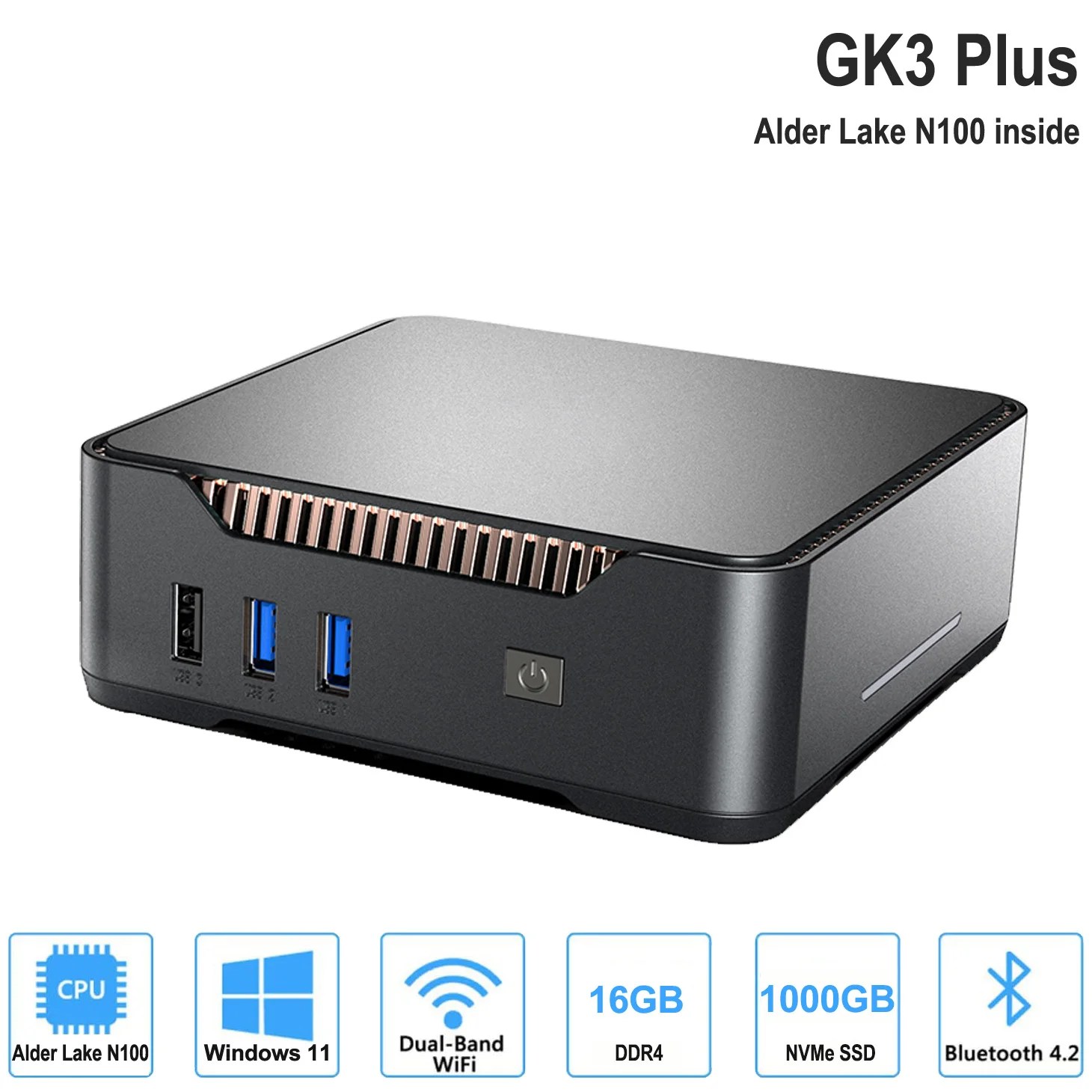 GK3 artı Mini PC Celeron N5105 veya Alder göl N100 16GB DDR4 1T NVMe Windows 11 Pro oyun bilgisayarı çift 4K HD portu VGA Win 11