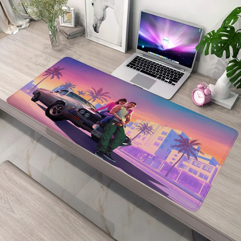 GTA 6 Mause ped oyun Mat Pc Gamer Xxl Mouse Pad 900x400 masaüstü Diy oyun bilgisayarı masa aksesuarları ofis Mousepad paspaslar