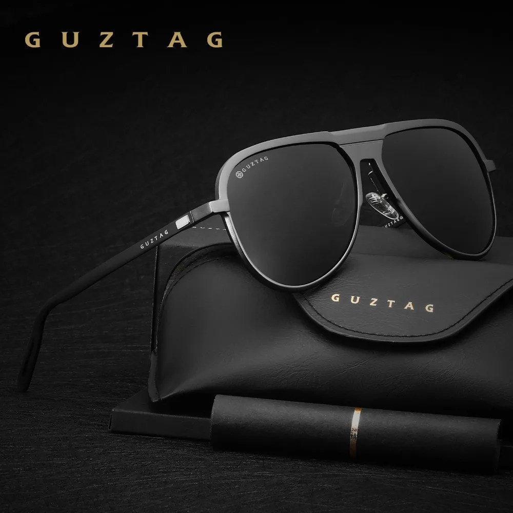 GUZTAG Unisex güneş gözlüğü alüminyum polarize UV400 ayna klasik güneş gözlüğü erkekler kadınlar sürüş tatil kadın erkek G9828